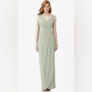 THREAD SLEEVELESS DRAPED FAUX WRAP MAXI DRESS - DAHLIA IN CELADON
